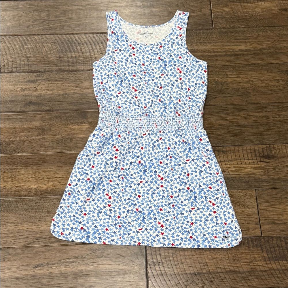 Vineyard Vines Girls’ Red, White, and Blue Stars Dress Size Medium/10-12